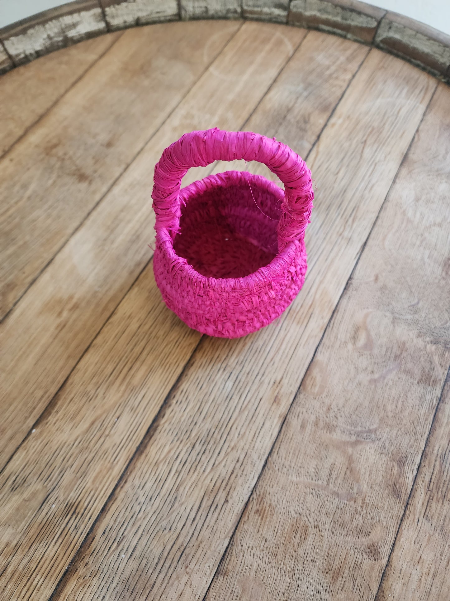 Pink Basket With Handle