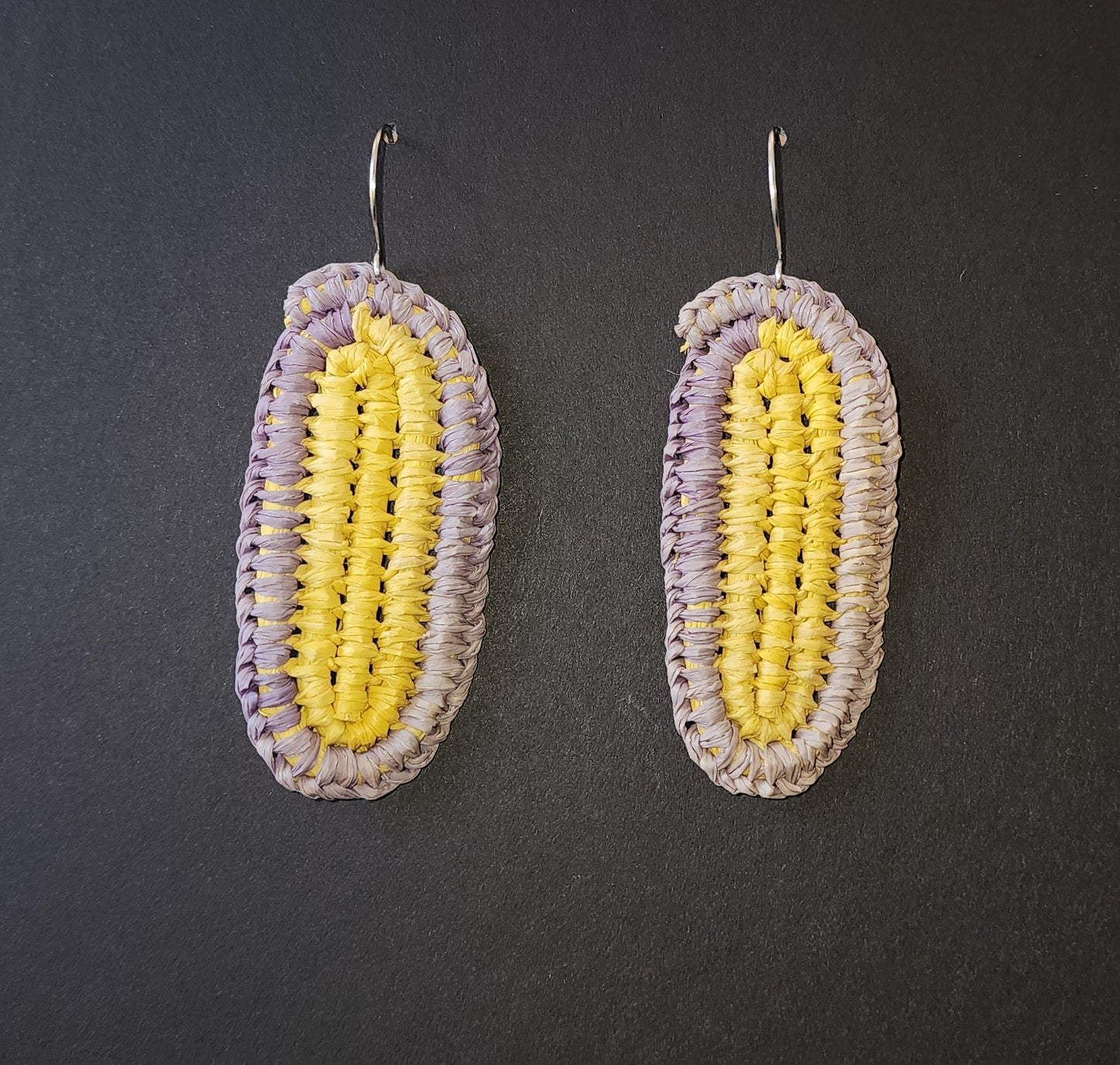 Lavender & Yellow Hoop Earrings by Tahnae Davidson-Bartley