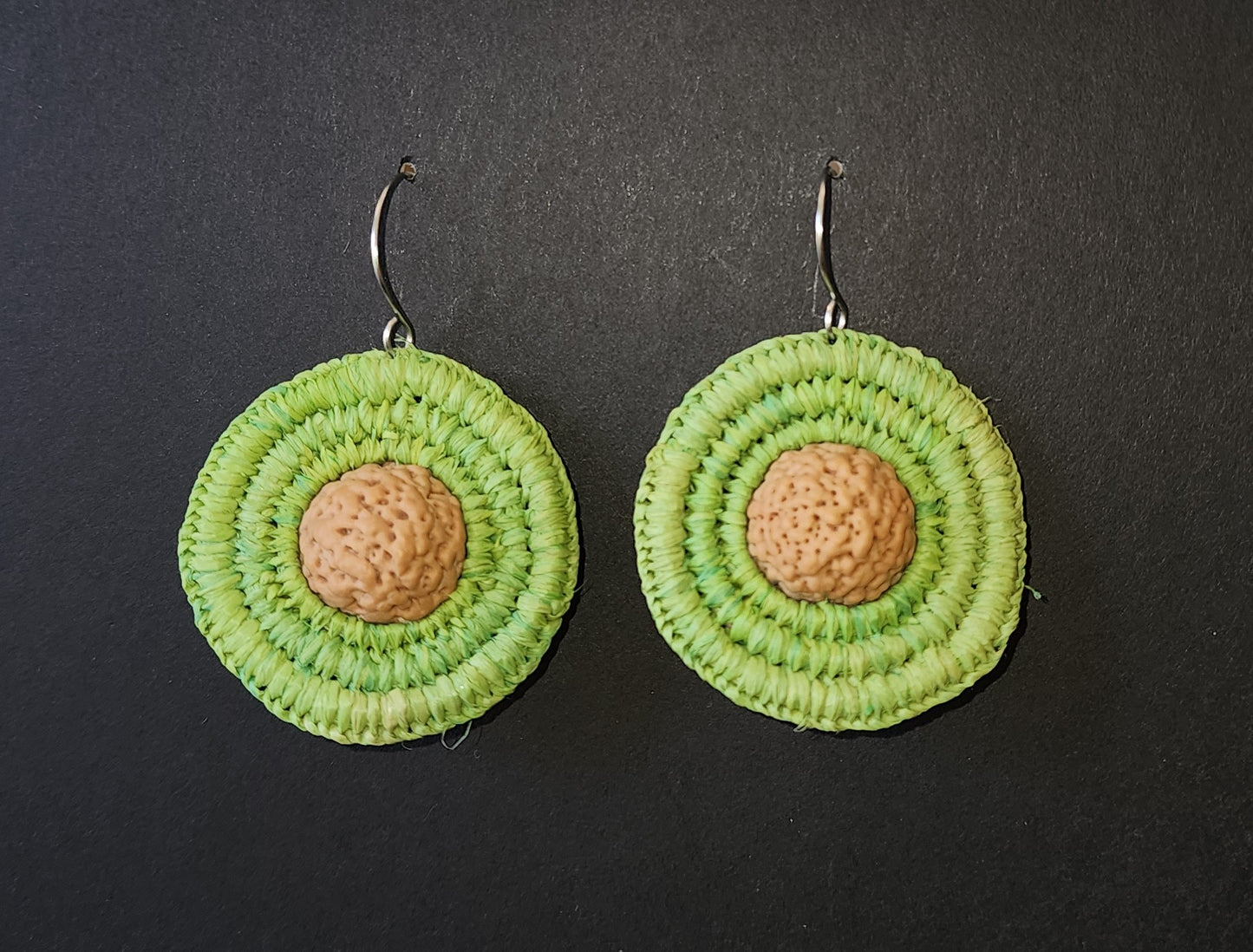 Mint Green Woven Earrings With Seed by Tahnae Davison-Bartley
