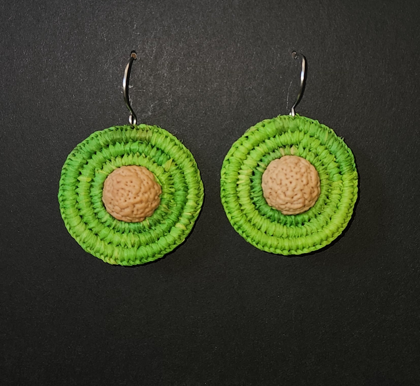 Lime Green Woven Earrings With Seed by Tahnae Davison-Bartley