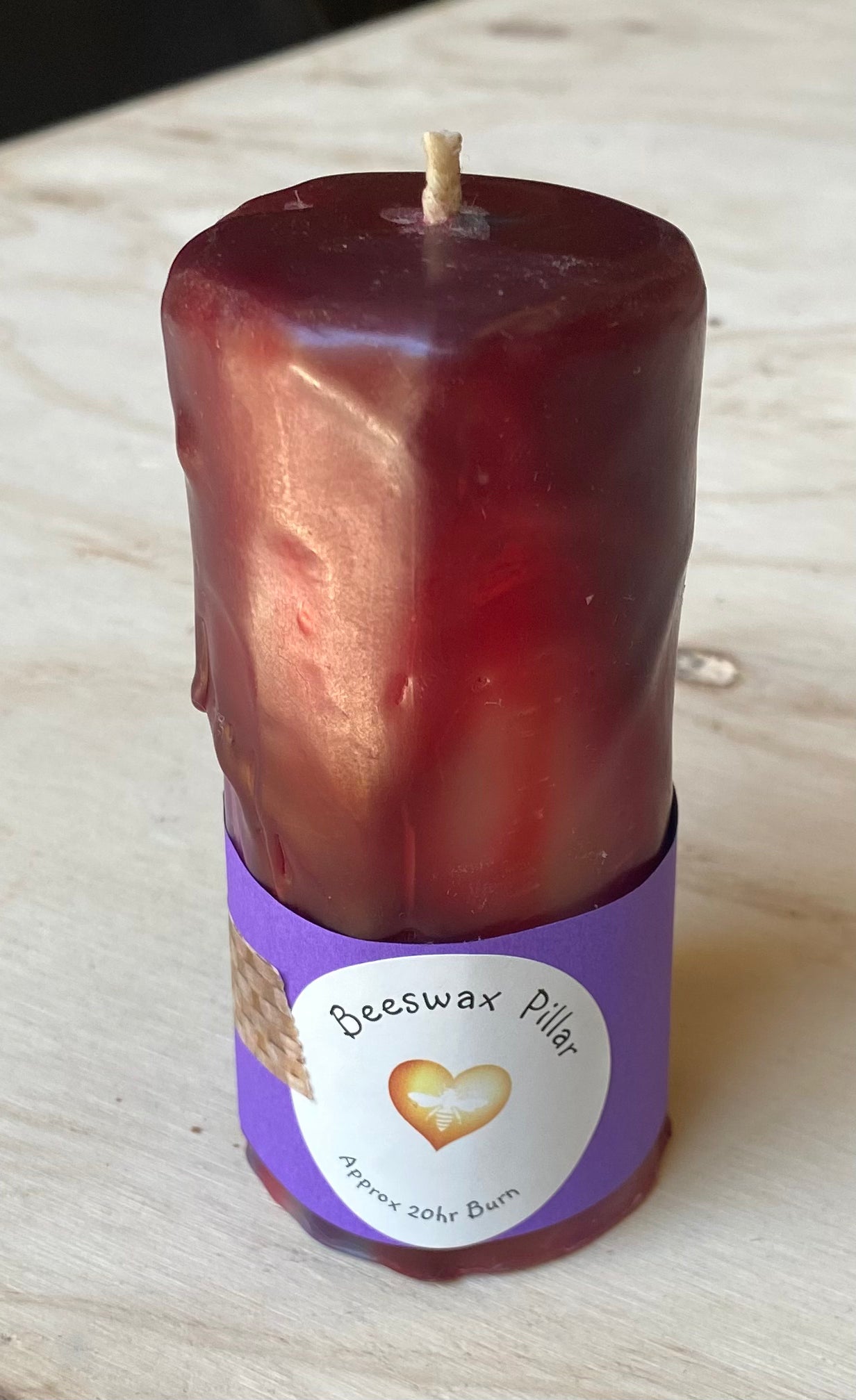 Golden Heart Candles - Small Pillar