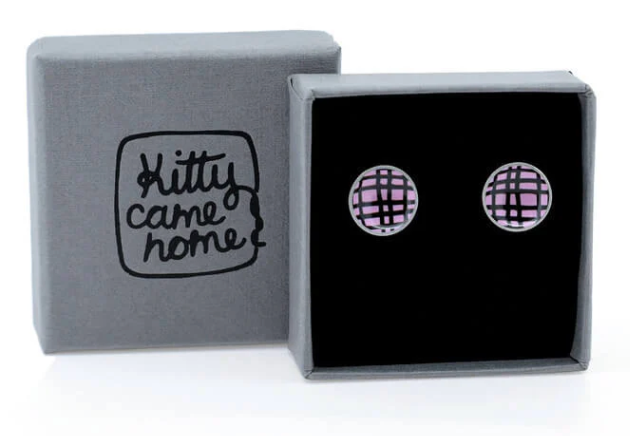 Kitty Came Home - Crosshatch Pink, 12mm DC Stud