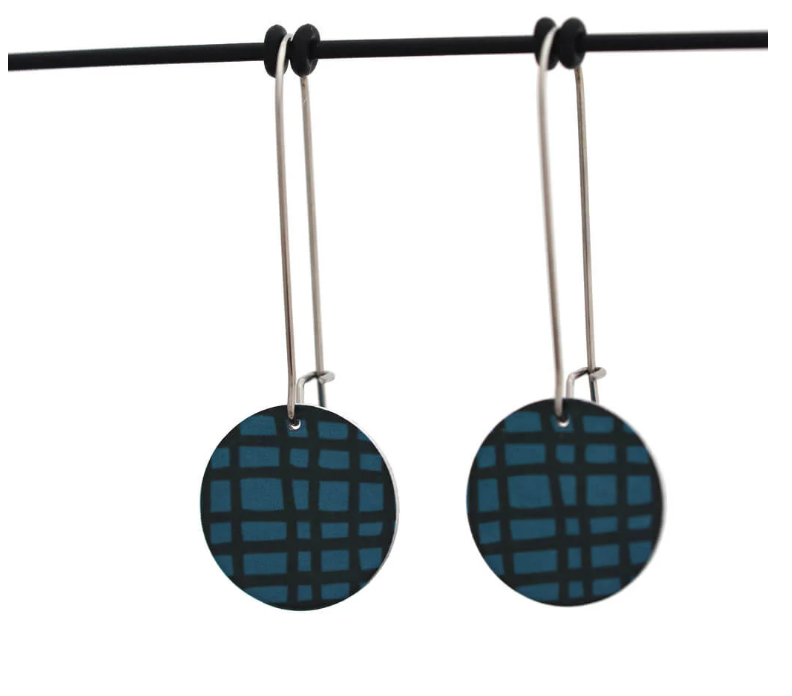 Kitty Came Home - Crosshatch Teal, 17mm CML Drop Hook