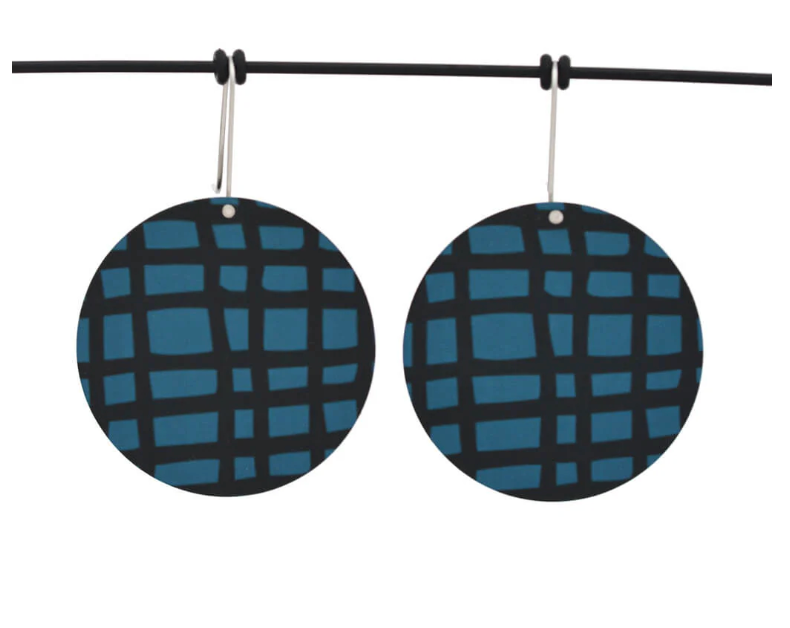 Kitty Came Home - Crosshatch Teal, 36mm Shep Hook