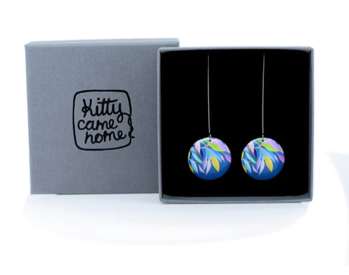 Kitty Came Home - Evening Leaves, 25mm Domed C Drop Hook