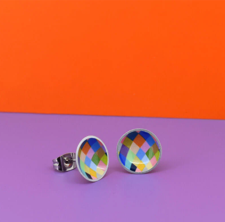 Kitty Came Home - Harlequin Lines, 12mm DC Stud