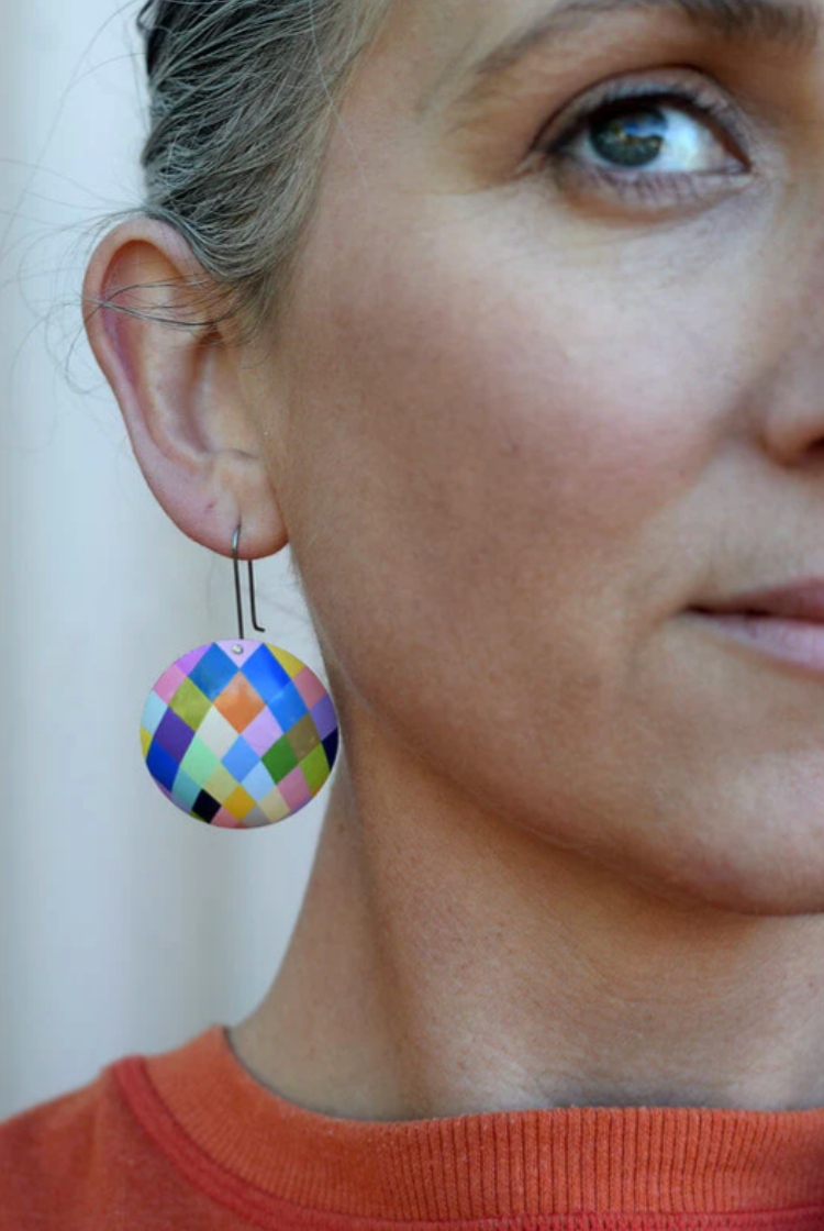 Kitty Came Home - Harlequin Lines, 36mm Domed C Shep. Hook