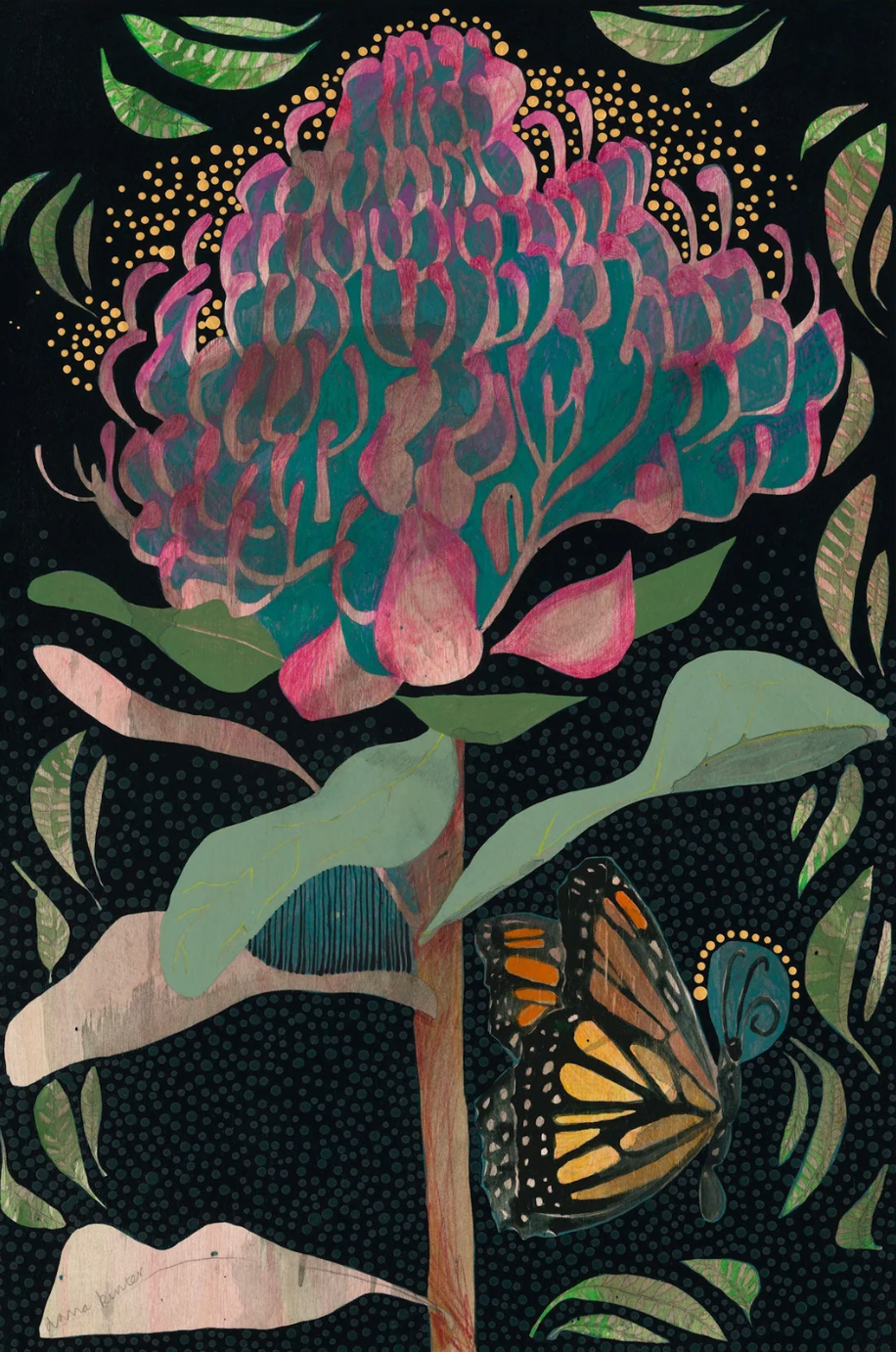 Dana Kinter -The Waves of Blue and the Waves of Love - mini print