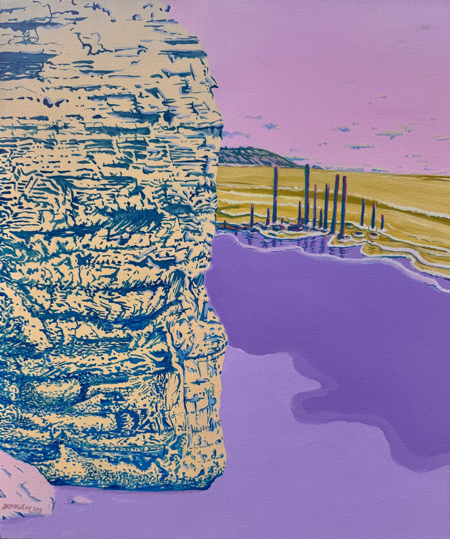 Pt Willunga, Cliff and Poles by Brian O'Malley