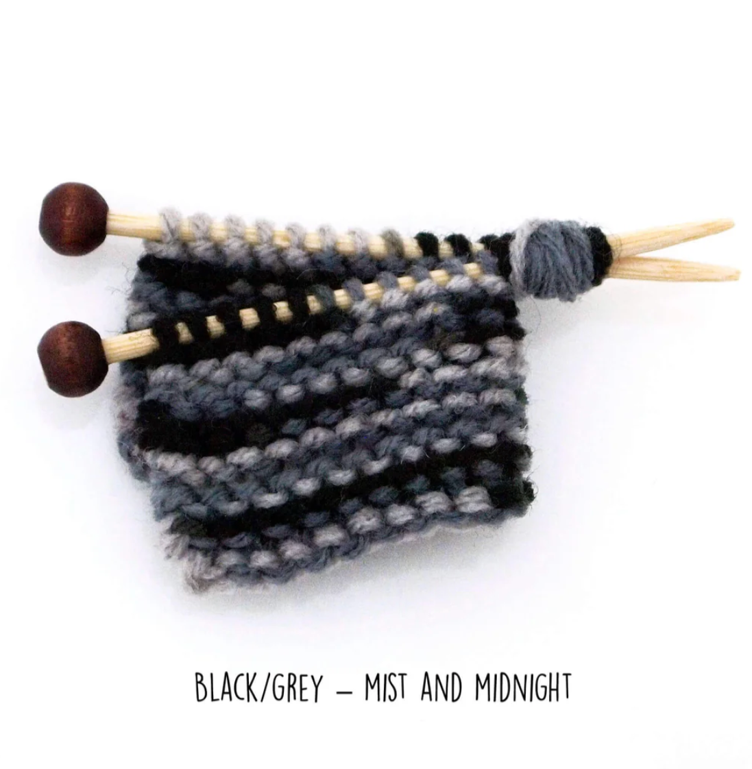 Black/Grey Knitted Brooch by Kitty Came Home