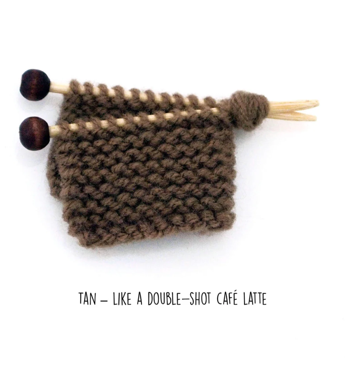 Tan Knitted Brooch by Kitty Came Home