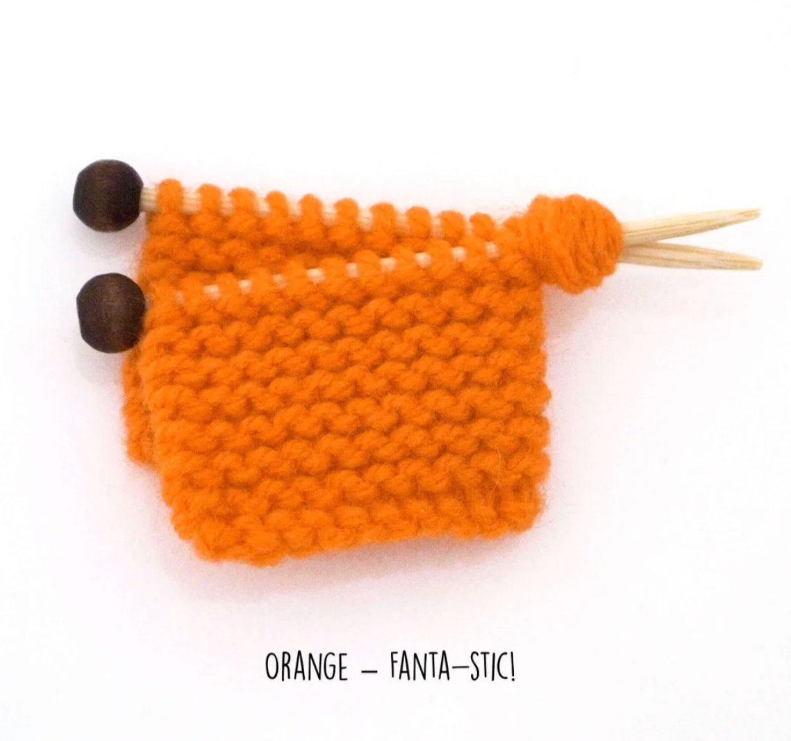 Orange Knitted Brooch by Kitty Came Home