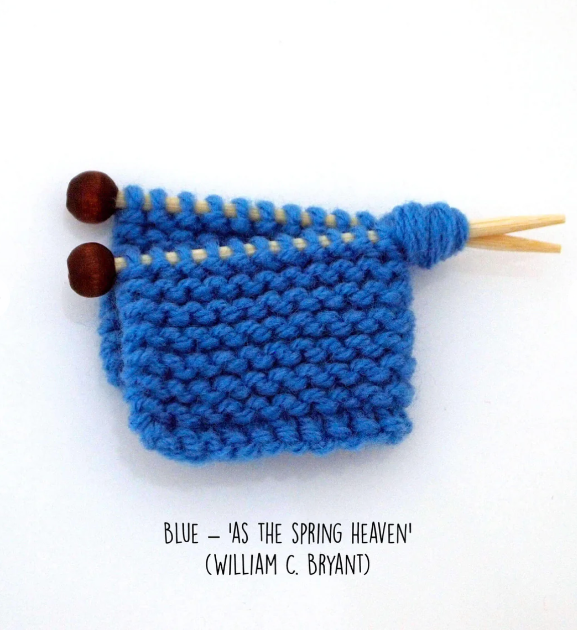 Blue Knitted Brooch by Kitty Came Home