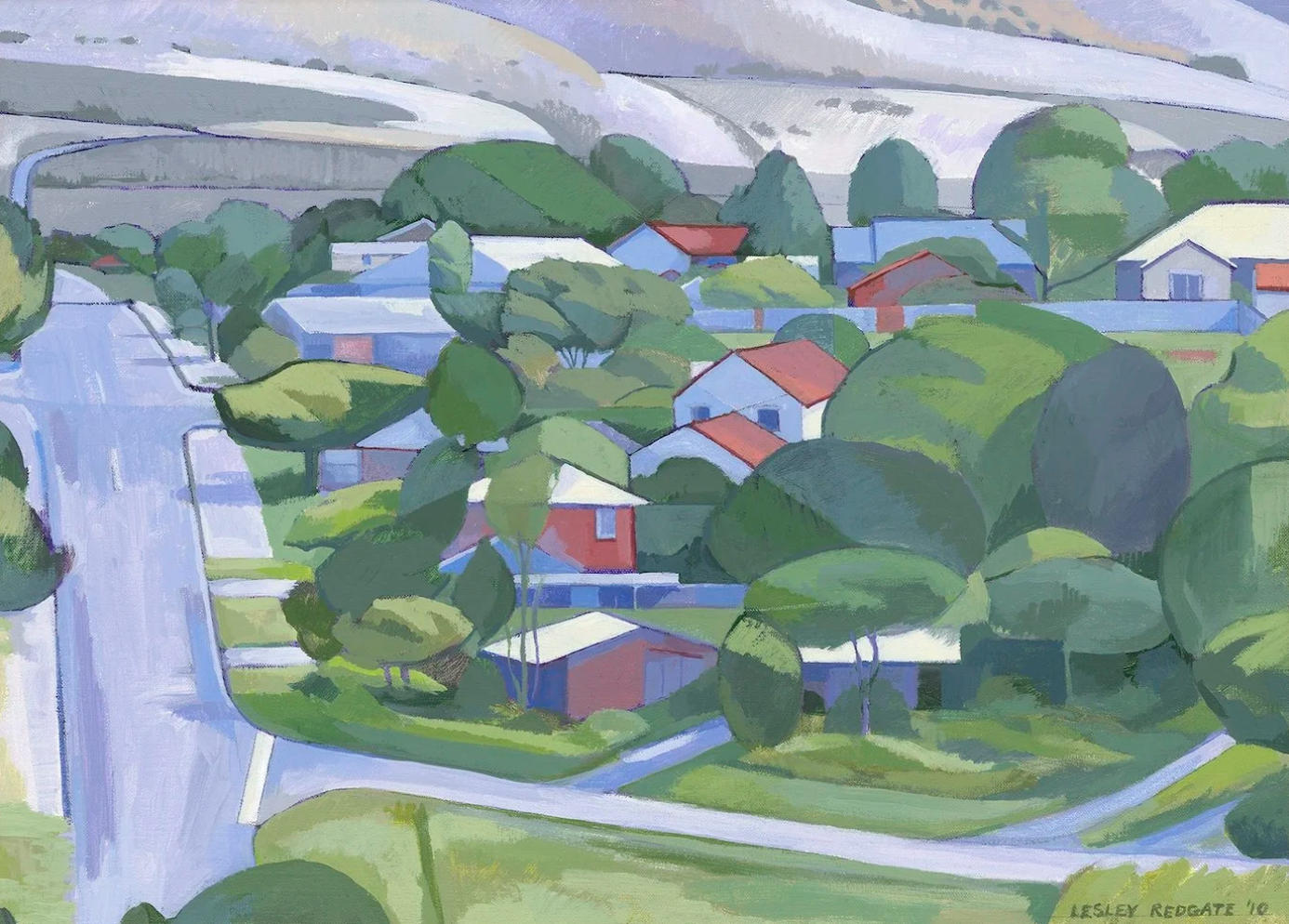 'Geometry on Bowering Hill Road' Print by Lesley Redgate