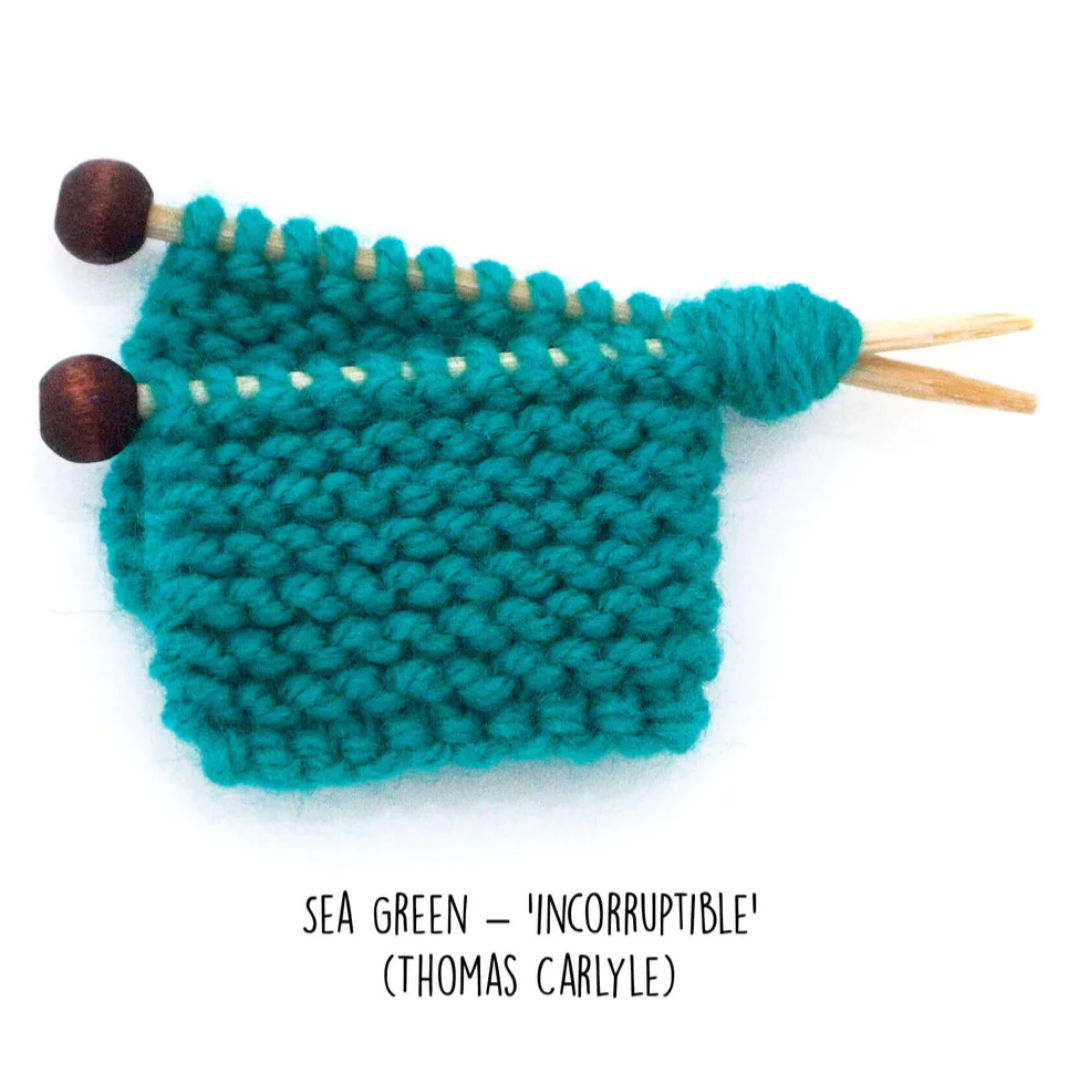 Sea Green Knitted Brooch by Kitty Came Home