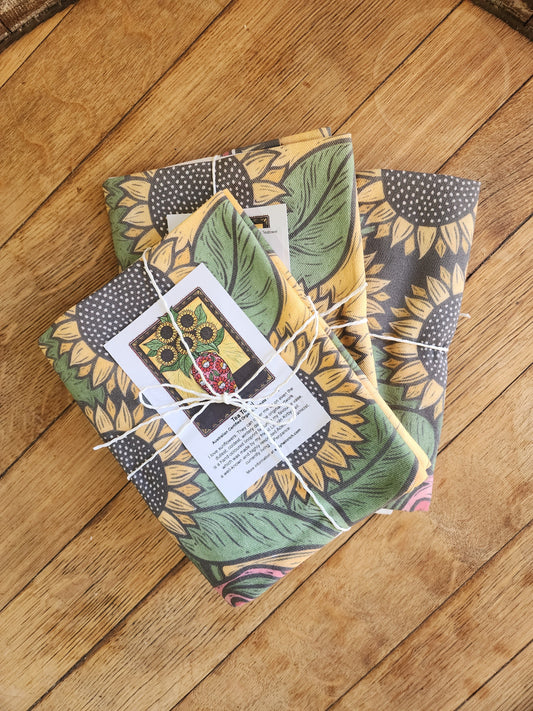 Sunflowers Tea Towel by Sally Heinrich