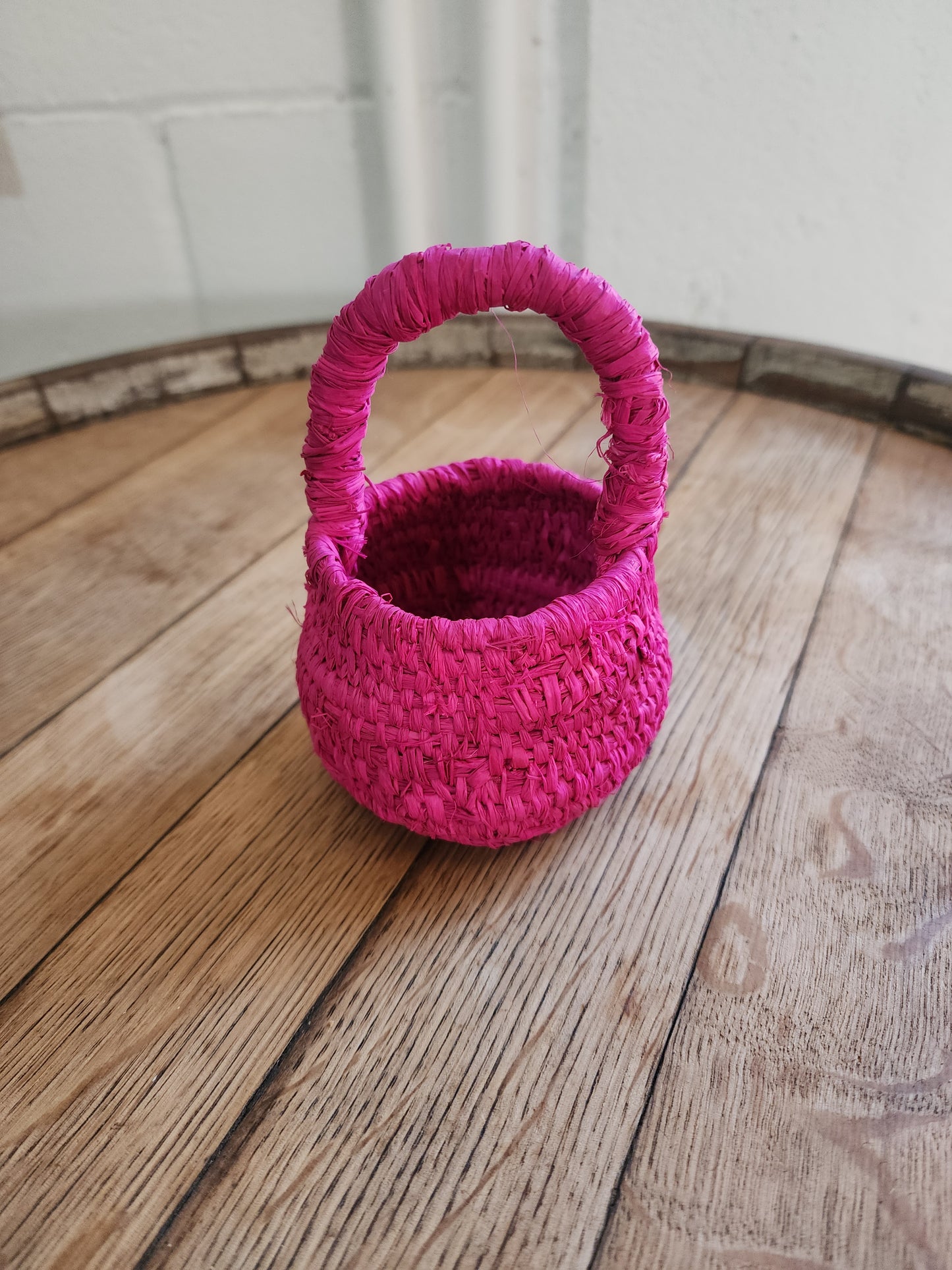 Pink Basket With Handle
