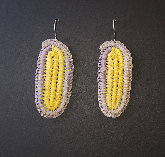 Lavender & Yellow Hoop Earrings by Tahnae Davidson-Bartley