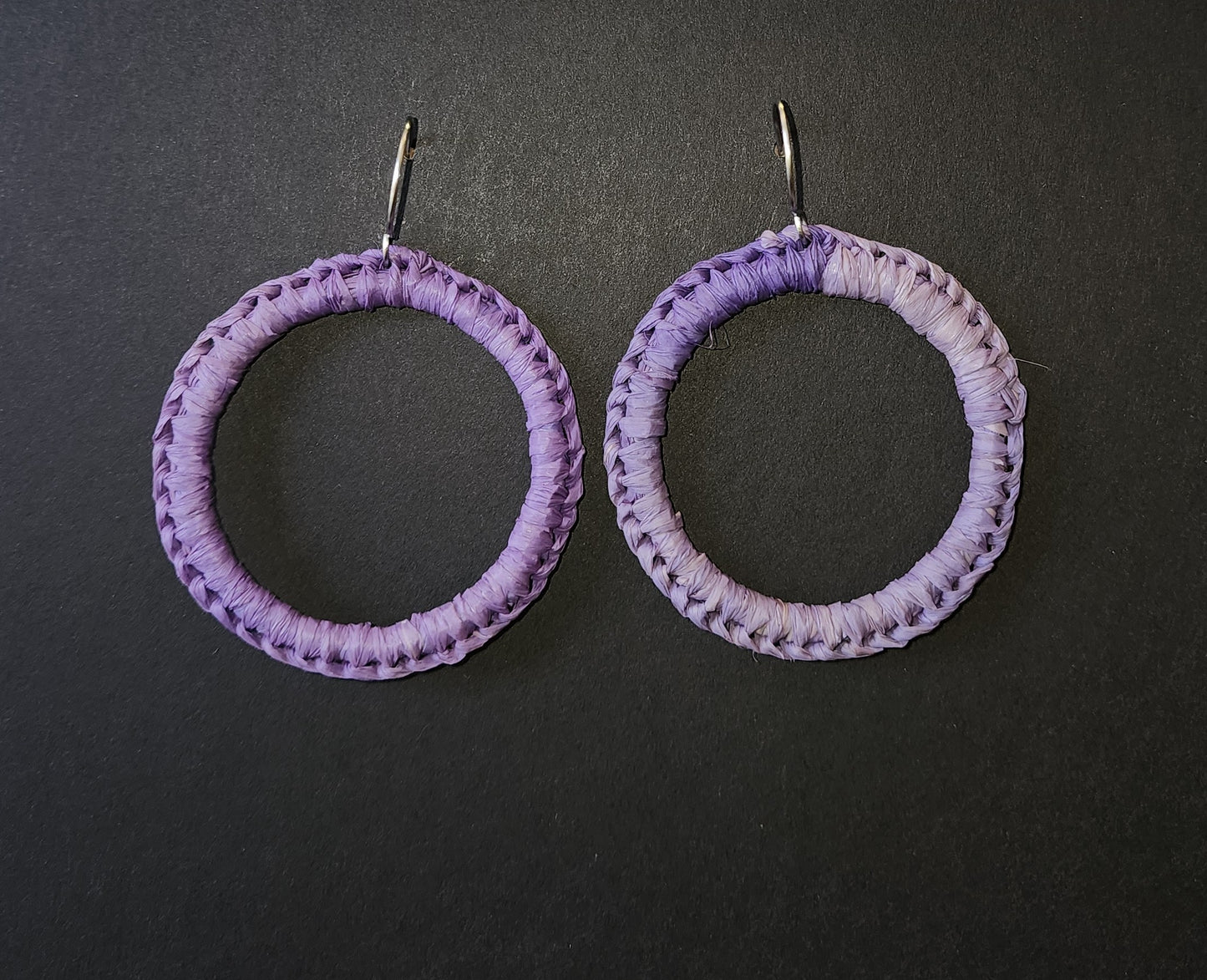 Lavender Hoop Woven Earrings by Tahnae Davison-Bartley