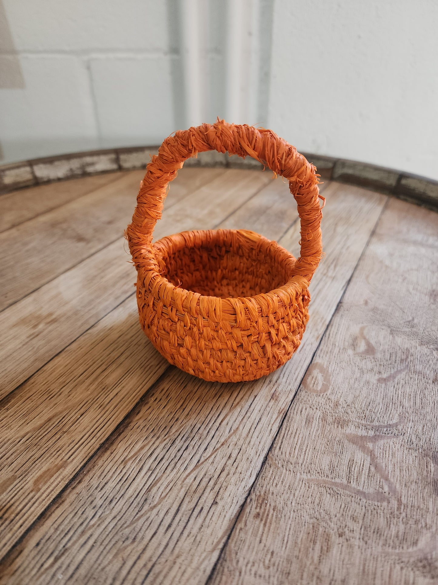 Orange Basket With Handle