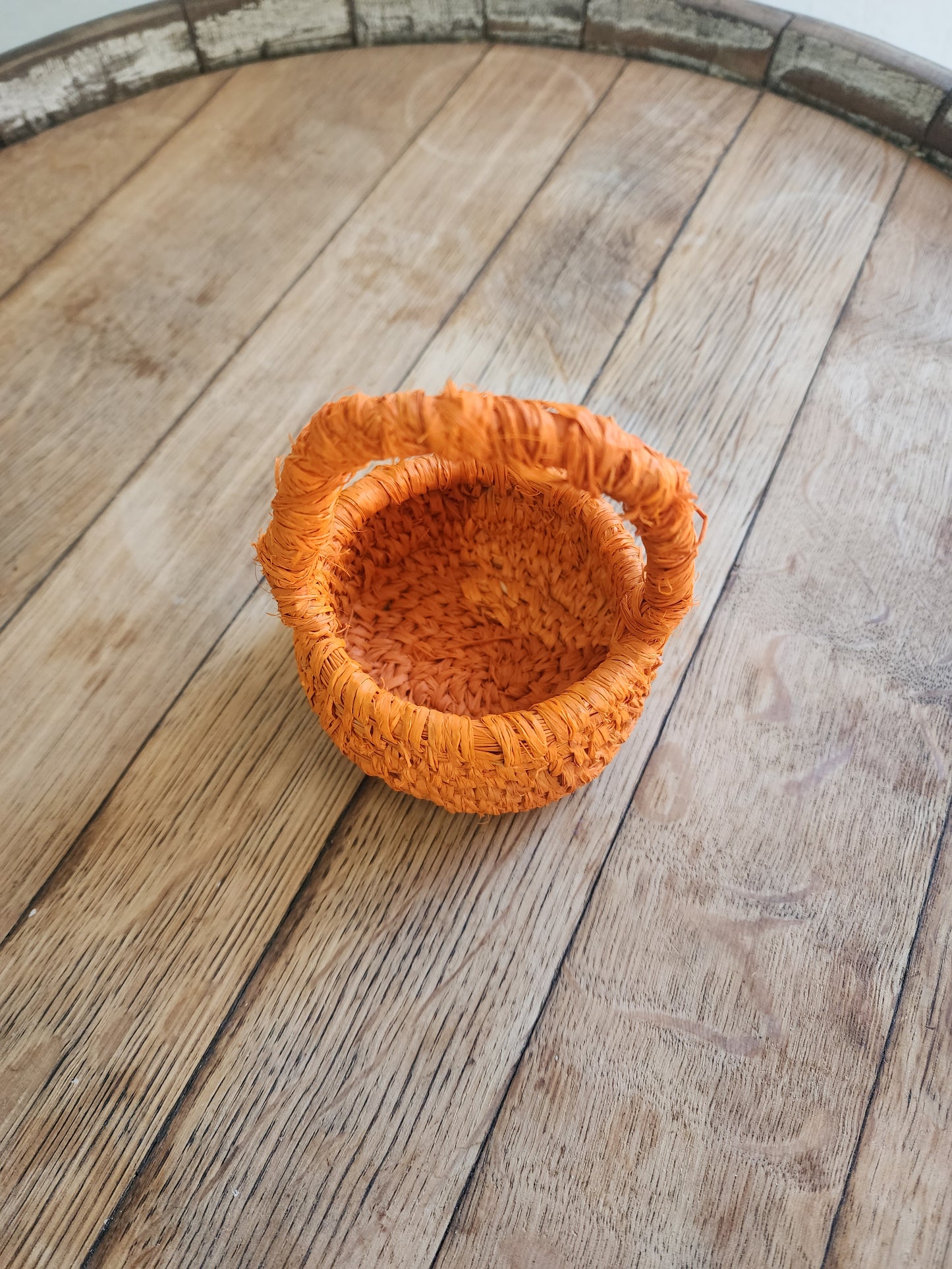 Orange Basket With Handle