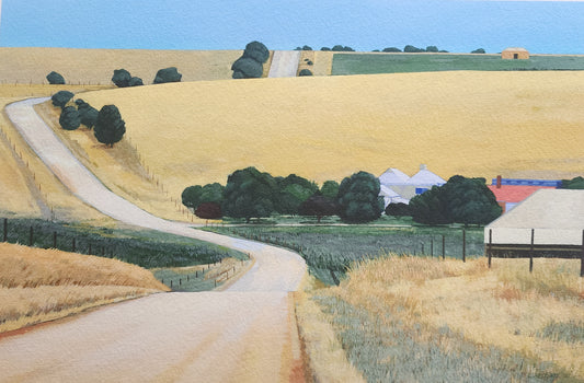 'Summer Landscape Pengilly Farm' Print by Lesley Redgate