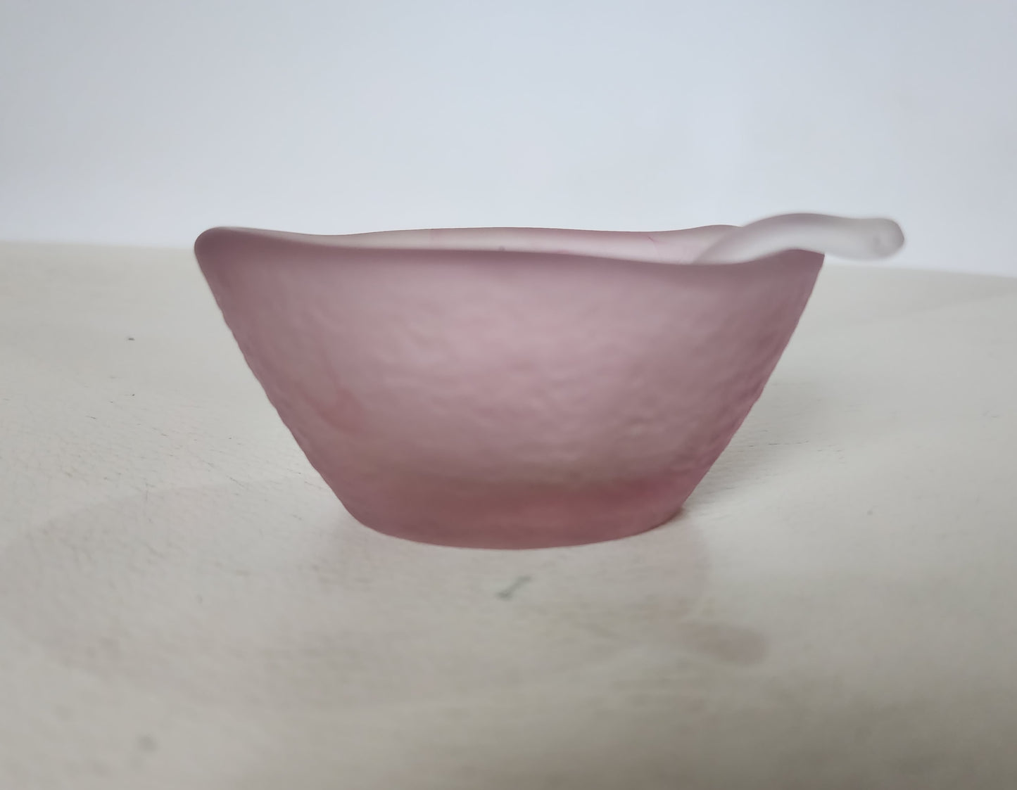 Glass Salt Dish and Spoon by Caslake and Pedler