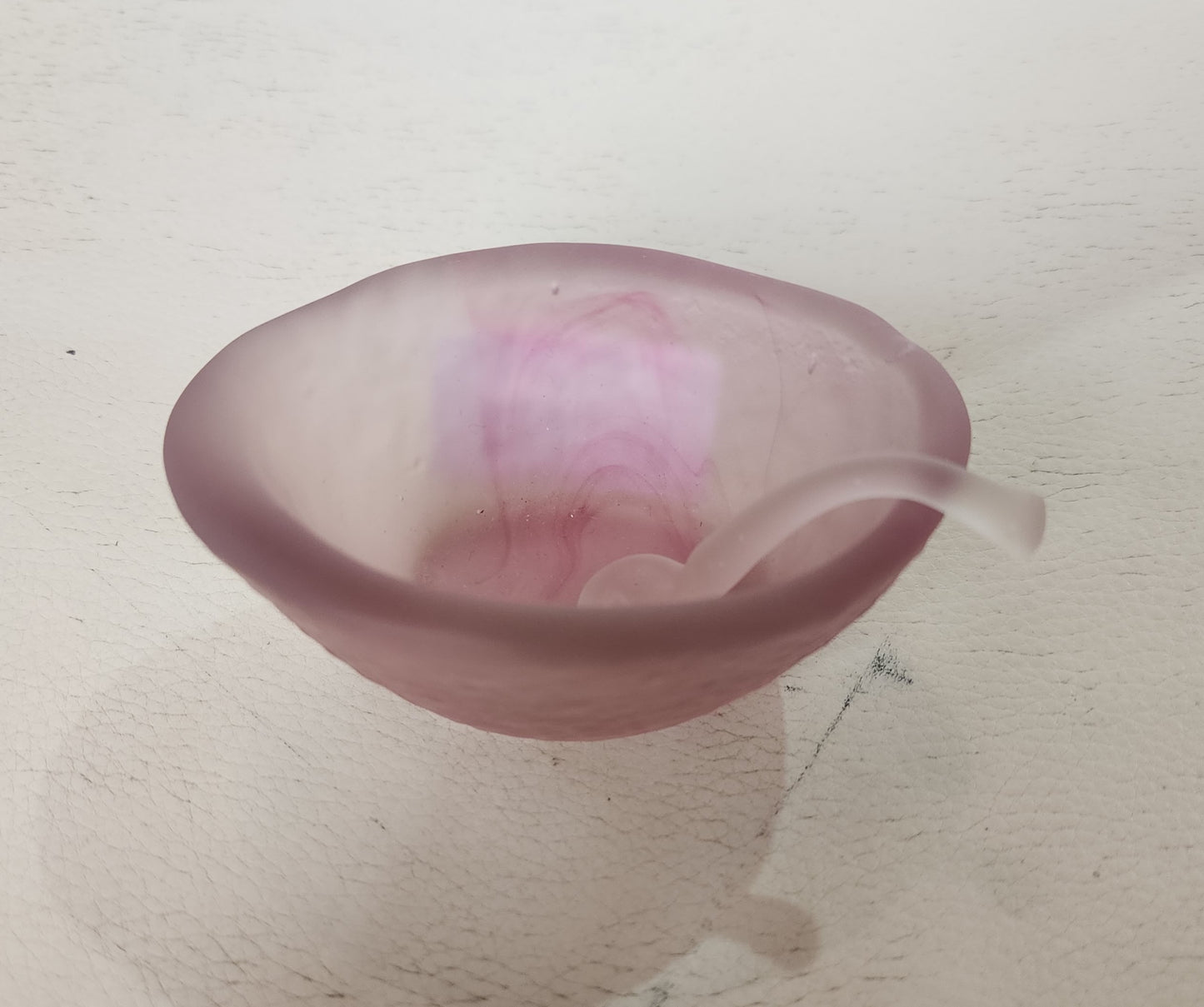 Glass Salt Dish and Spoon by Caslake and Pedler