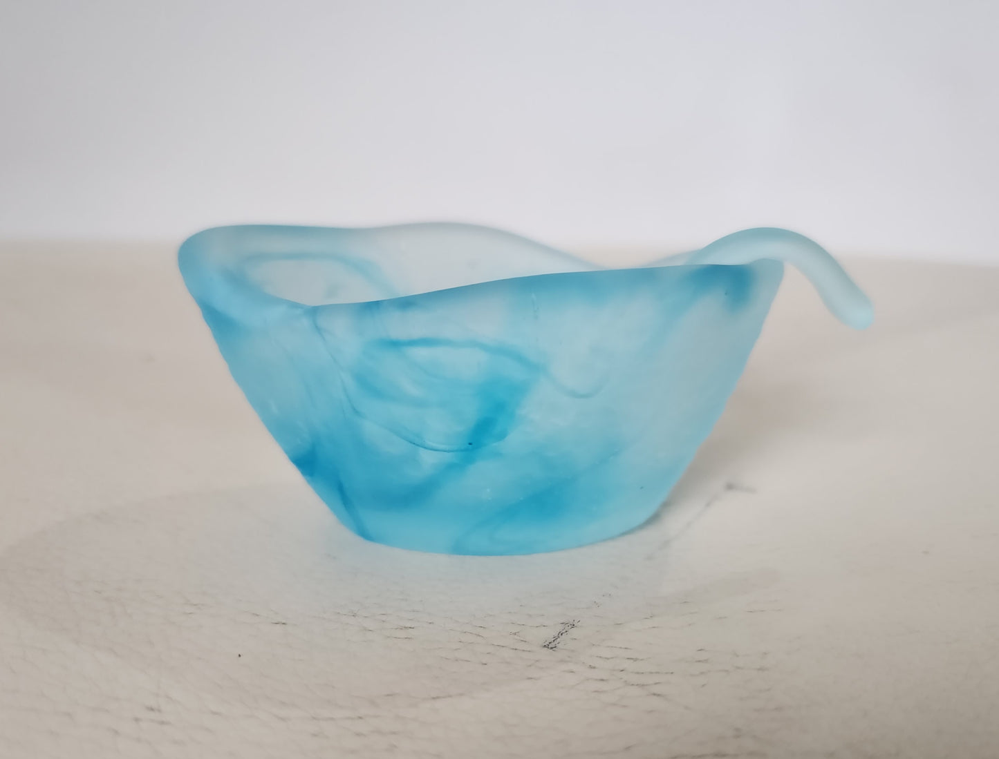 Glass Salt Dish and Spoon by Caslake and Pedler