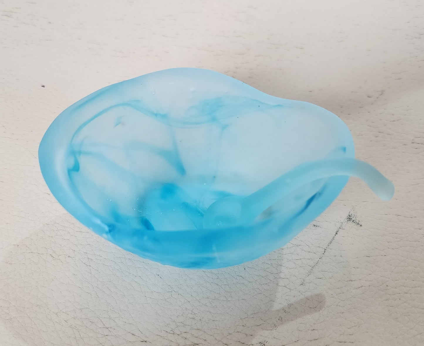Glass Salt Dish and Spoon by Caslake and Pedler