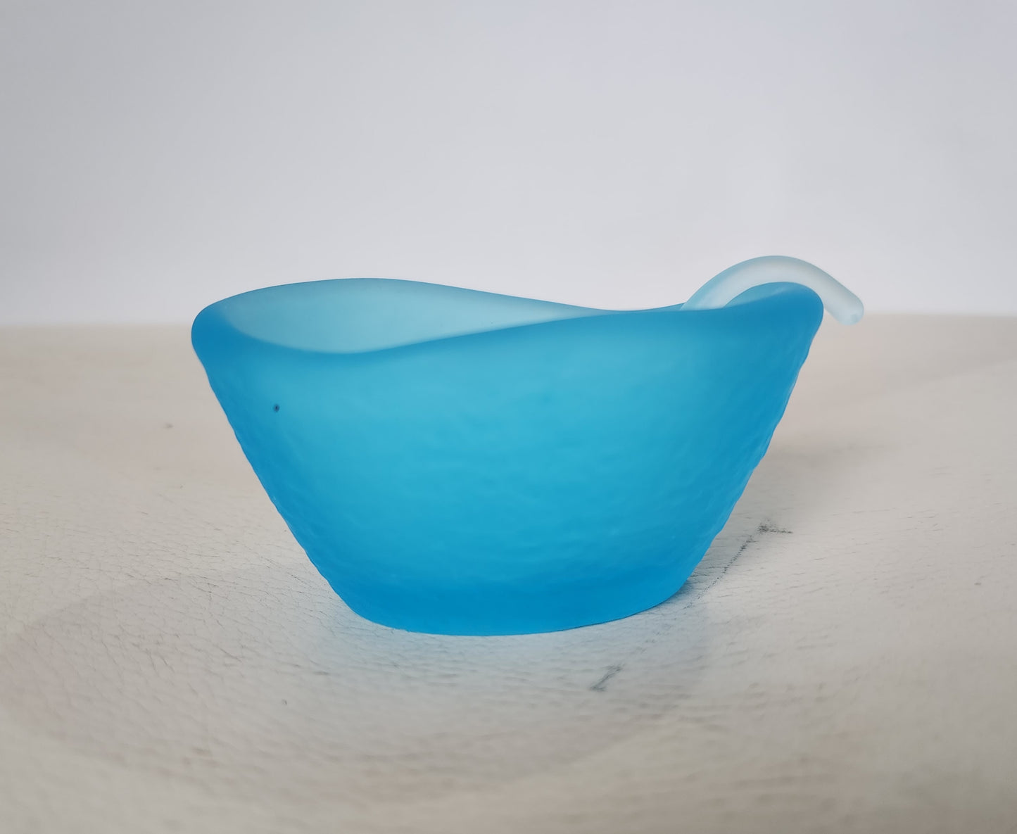 Glass Salt Dish and Spoon by Caslake and Pedler