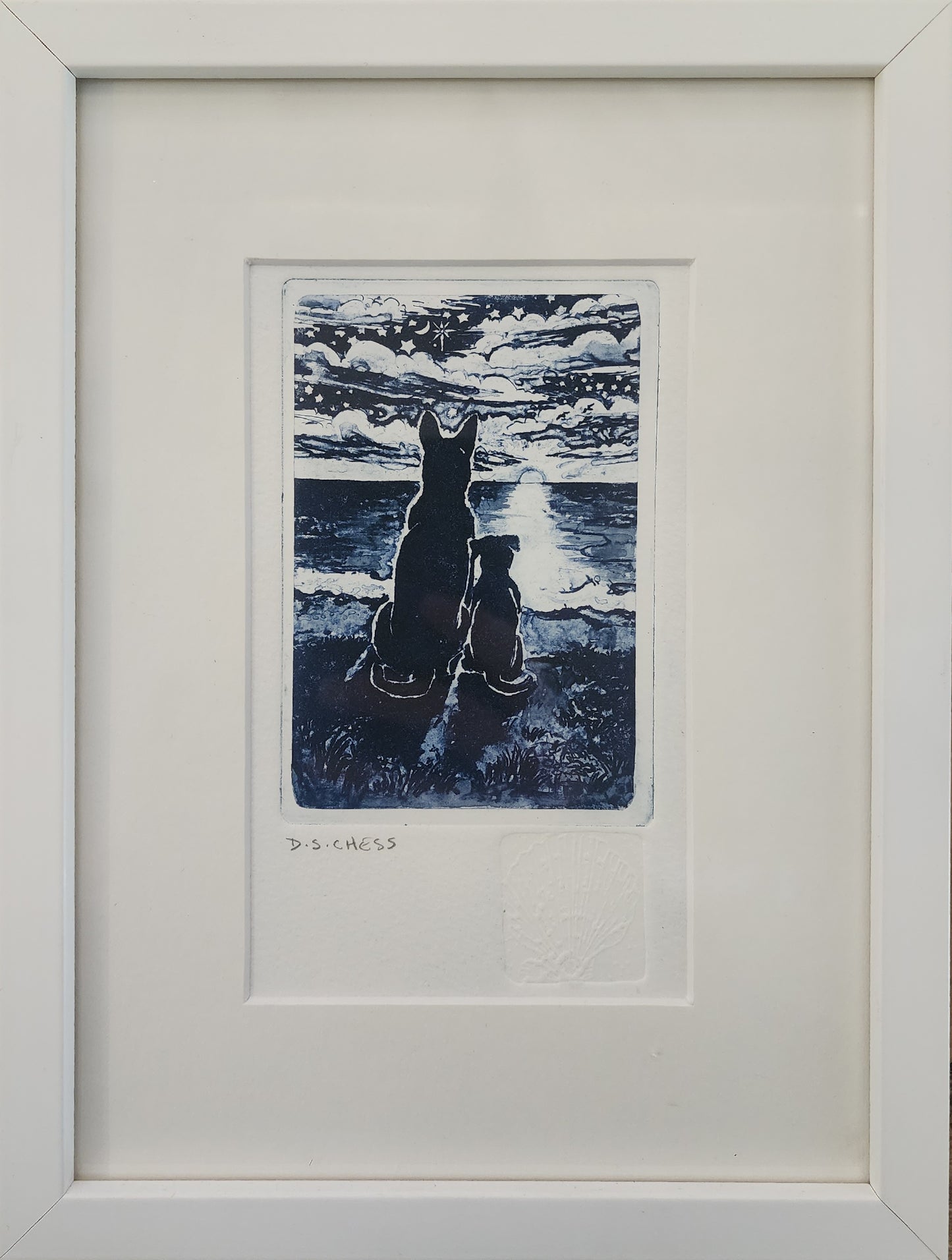 'Furever' Framed Etching by Donna Chess