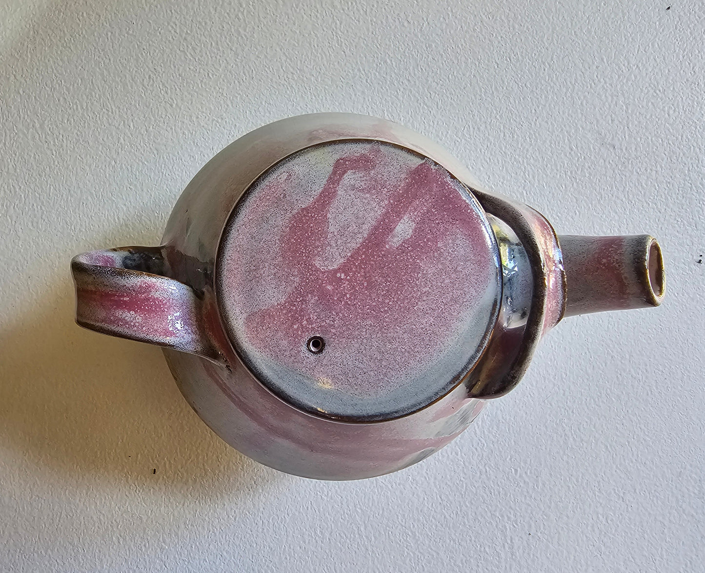 Pink and Black Ceramic Teapot by Indigo Clay
