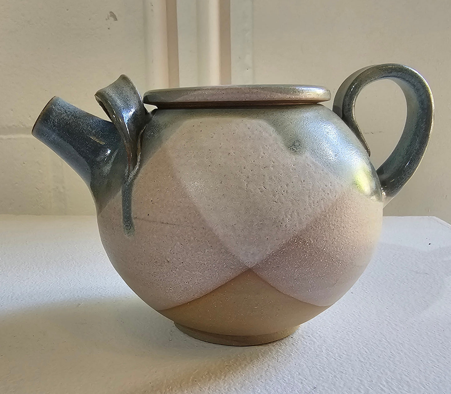 Teal and White Ceramic Teapot by Indigo Clay