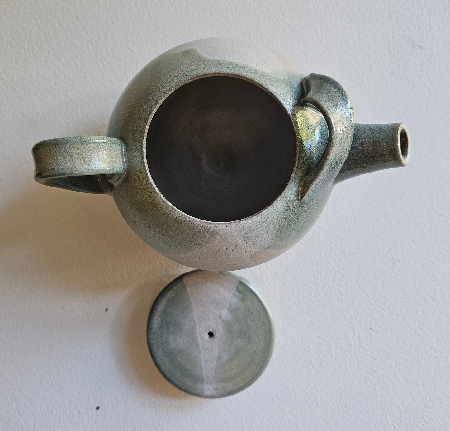 Teal and White Ceramic Teapot by Indigo Clay