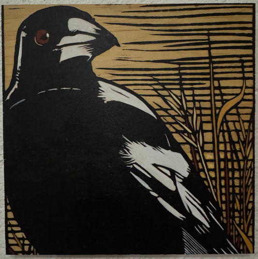 Wood Cut Magpie - Gail Kellett