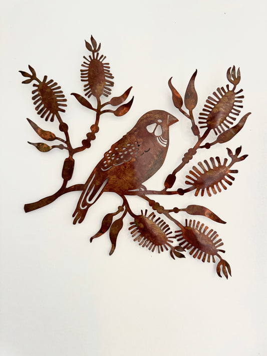 Wall Art - Bottlebrush with Finch by A Small Art Factory