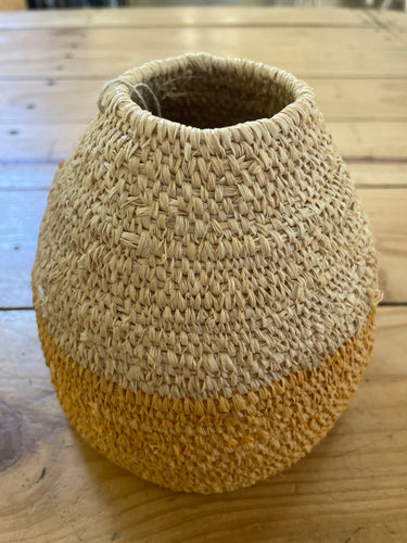 Dyed Raffia Basket Vase