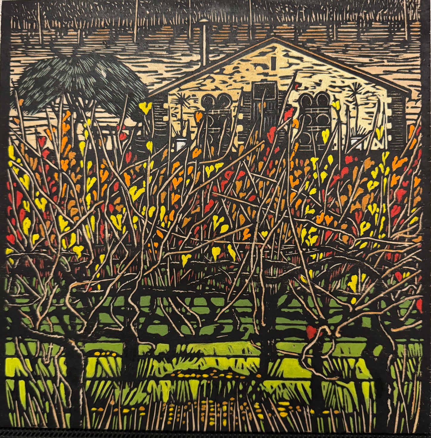 Wood Cut Autumn Vines - Gail Kellett