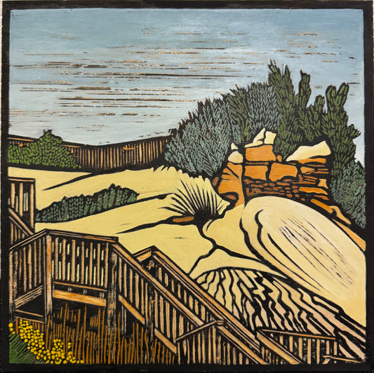 Wood Cut Coastal Steps - Gail Kellett