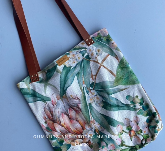 Gumnuts And Protea Market Bag by Yellowbird Handmade