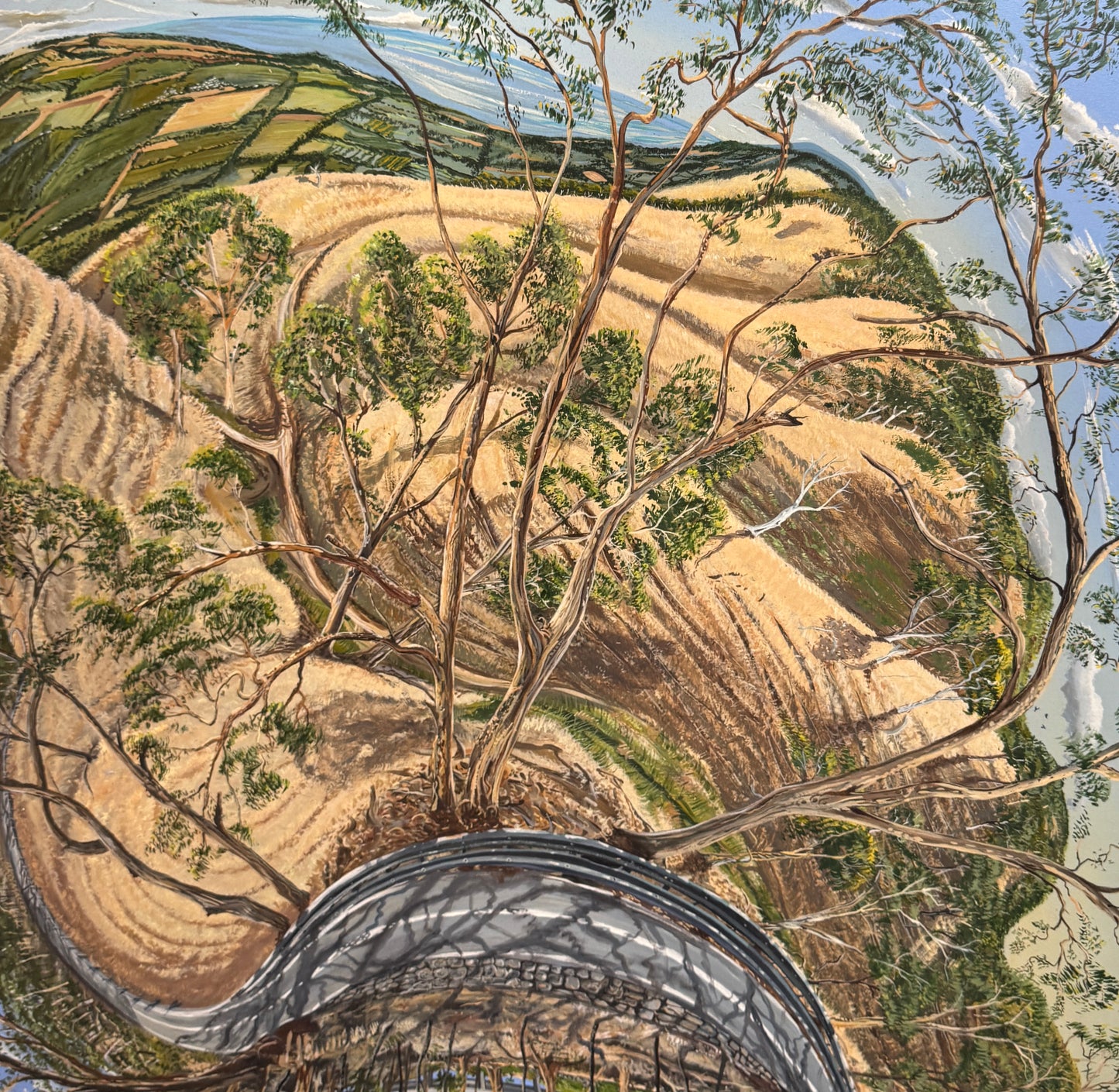 Halfway Down Halfway Up Willunga Hill Road by Brian O'Malley