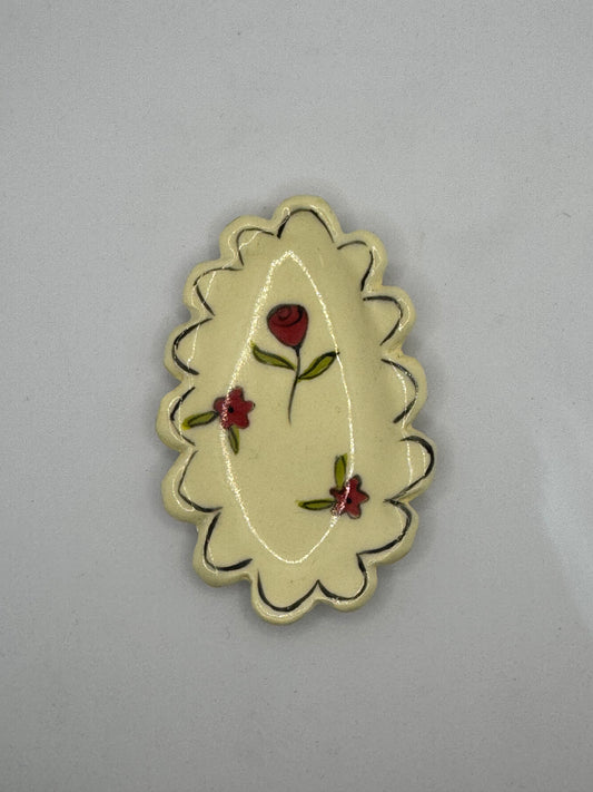 Trinket Dish 3 Flowers by Story Street Ceramics