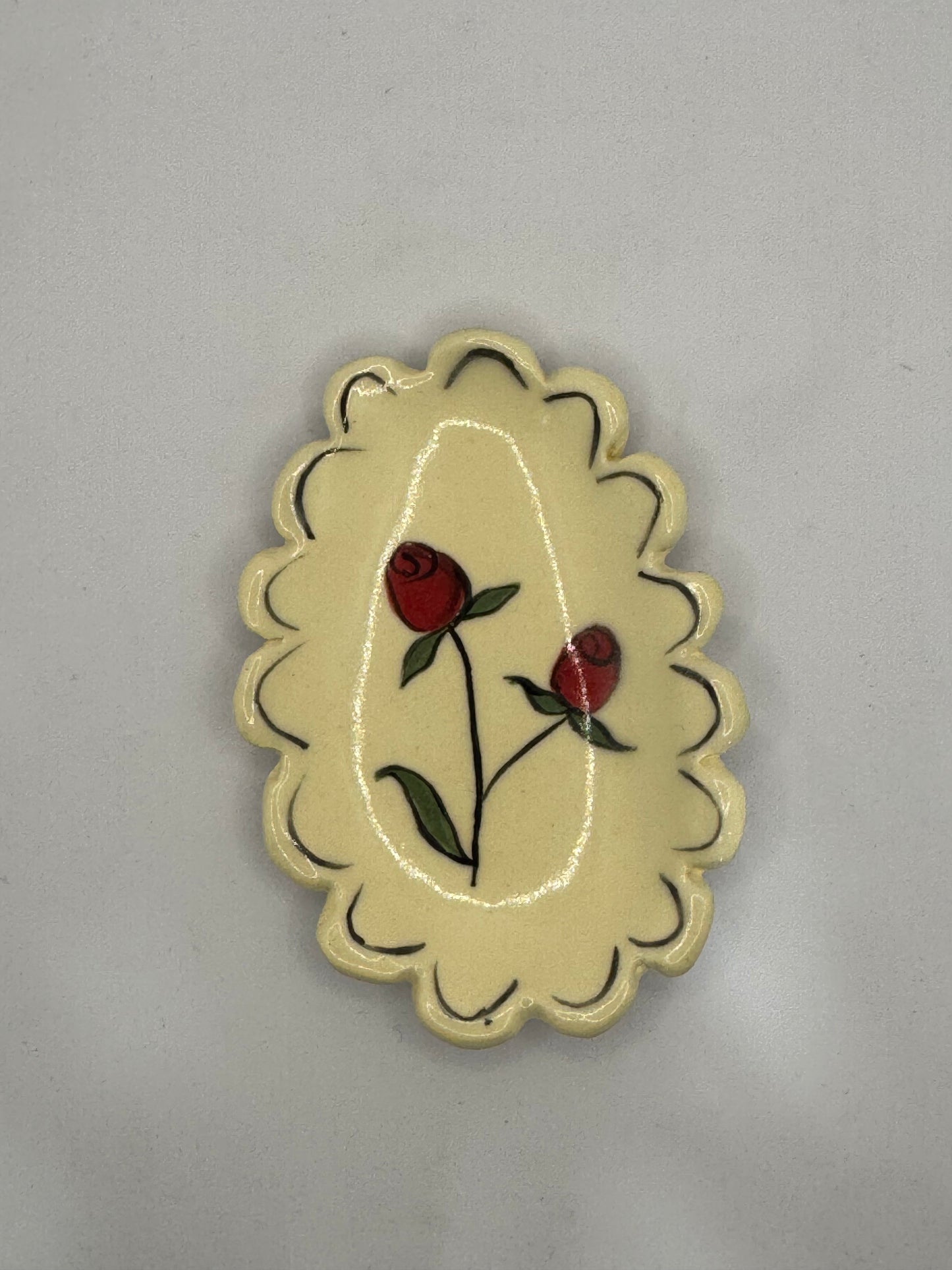 Trinket Dish 2 Flowers by Story Street Ceramics