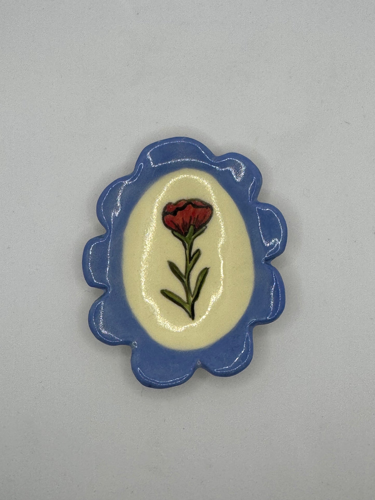 Trinket Dish Flower/Blue by Story Street Ceramics
