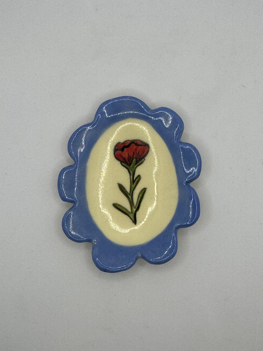 Trinket Dish Flower/Blue by Story Street Ceramics