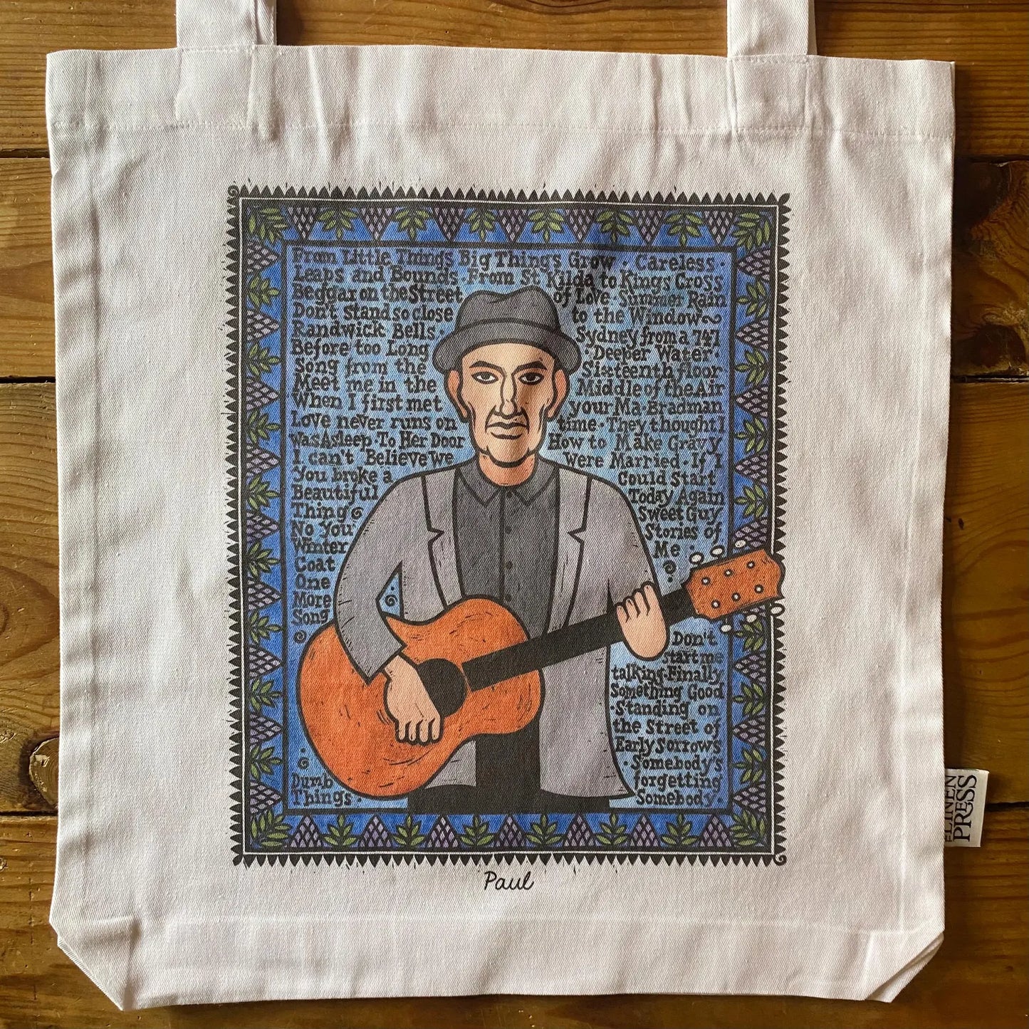 Paul Kelly Tote Bag by Sally Heinrich