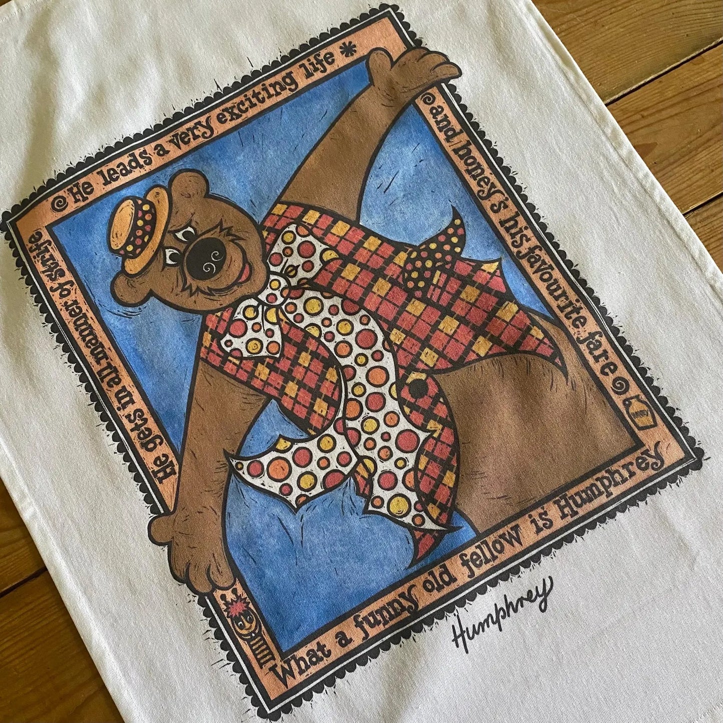 Humphrey Tea Towel by Sally Heinrich