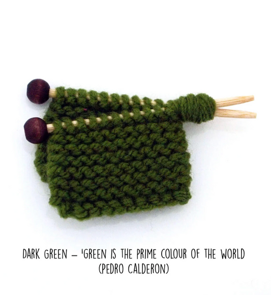 Dark Green Knitted Brooch by Kitty Came Home