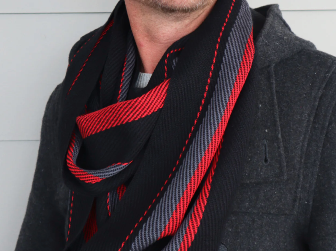 Black & Red Dapper Scarf by Threefold Design
